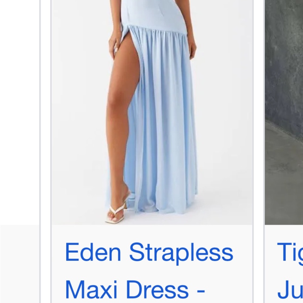 Eden Strapless Maxi Dress - Light Blue Pepper Mayo Size 0 Worn once